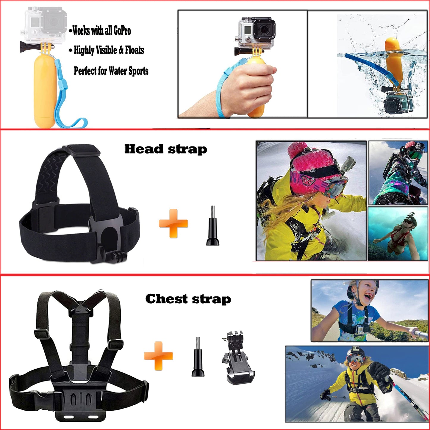 60 in 1 Camera Accessories Kit Compatible with GoPro Hero 13 12 11 10 9 8 7 6 /Session 5/Hero 4/3+/3/2/1, Insta360, DJI Osmo Action, AKASO, APEMAN