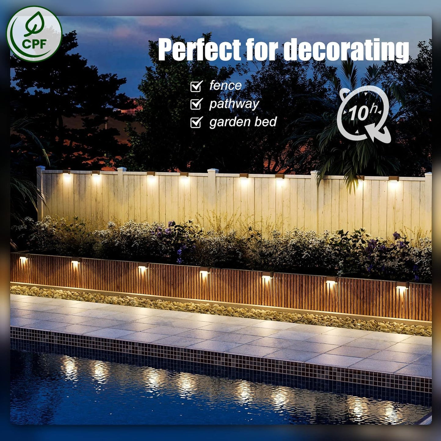 SOLPEX Solar Deck Lights Outdoor 16 Pack, Solar Step Lights Waterproof Led Solar lights for Outdoor Stairs, Step , Fence, Yard, Patio