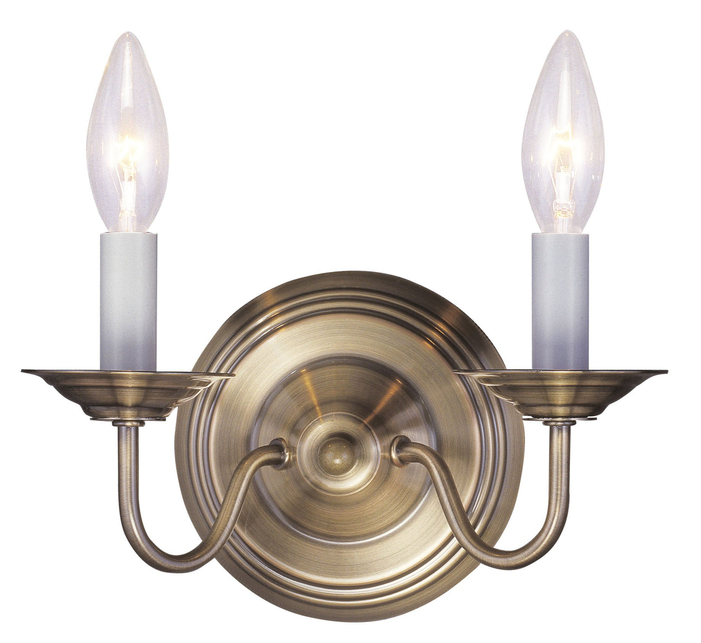 Livex Lighting 5018-01 Williamsburgh 2-Light Wall Sconce, Antique Brass