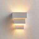 Lucande White Wall Sconce, Paintable Plaster Wall Light Fixture with 3 Tier Waterfall Design, Indoor Hardwired Wall Lamp for Living Room Decor Hallway