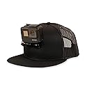 ActionHat® Black Flat Bill - Patented Floating Hat Mount Compatible for GoPro Hero 9/8/7/6/5/4/3 Action Camera