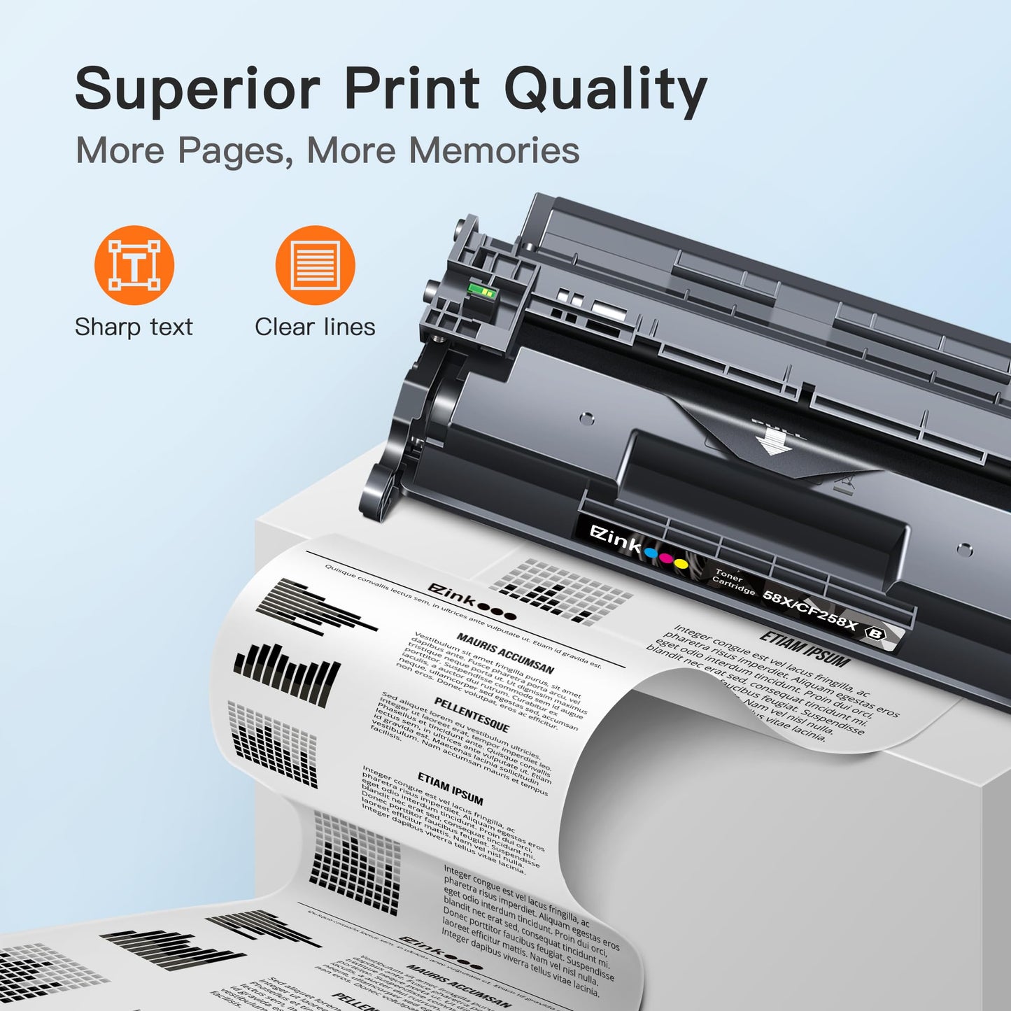 E-Z Ink 58X 58A Toner Cartridges Compatible Replacement for HP 58X CF258X 58A CF258A Toner Cartridge Black Work on HP LaserJet MFP M428fdw M428fdn