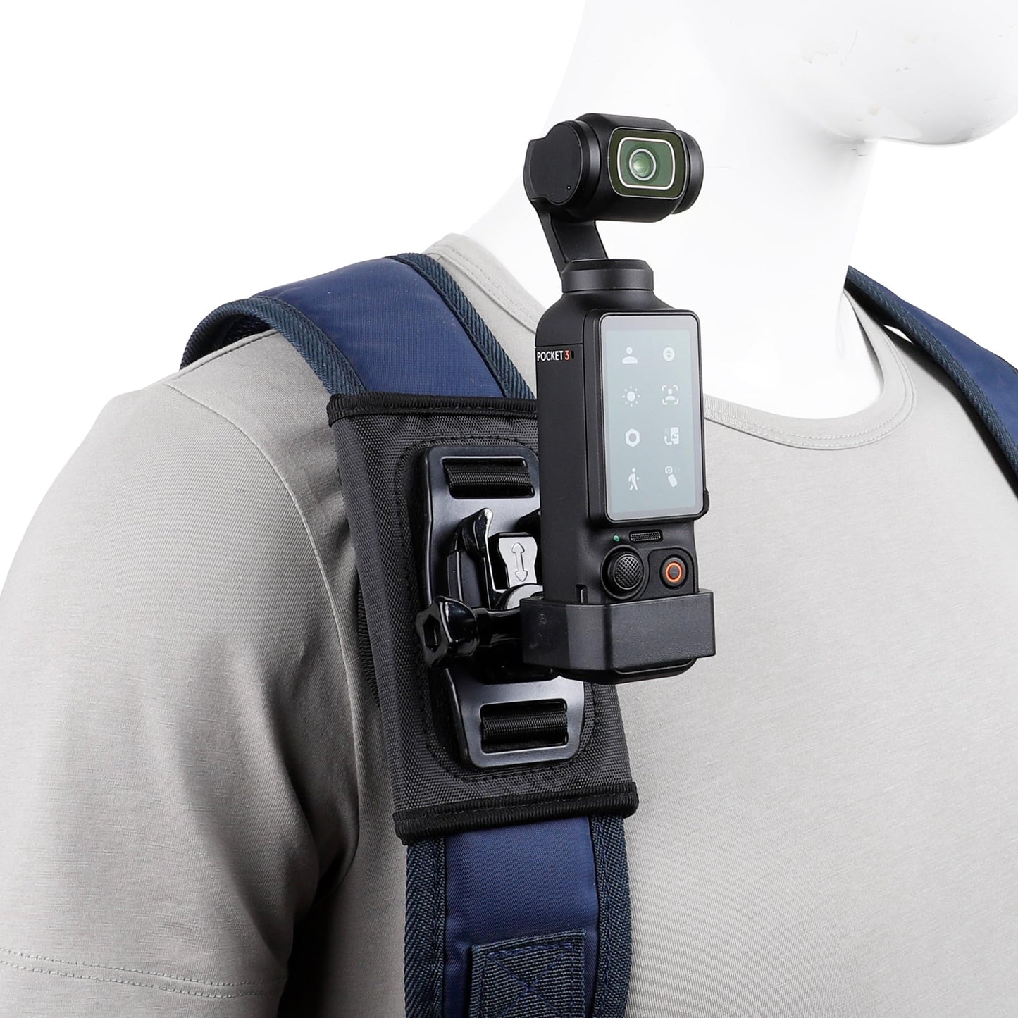 PellKing Backpack Mount for DJI Osmo Pocket 3 Camera, with Pocket 3 Expansion Adapter Accessories,Compatible GoPro Action Camera