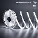 PAUTIX COB LED Strip Light 32.8ft/10m 5040LEDs White 6000K,High Lumen Flexible CRI93+ LED Tape Super Bright DC24V,for Cabinet Home DIY Lighting