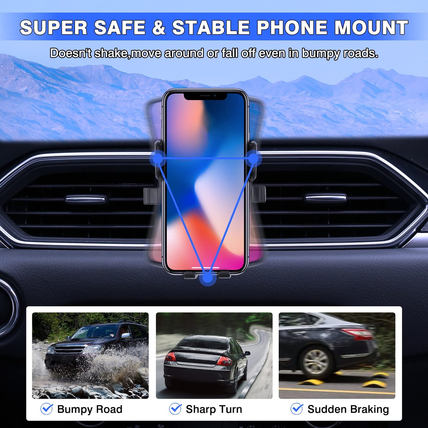 Karltys Car Phone Holder, Car Phone Mount Air Vent Hands Free, Dedicated Phone Stand for Mazda CX-5 2017-2025 CX5 Accessories Interior