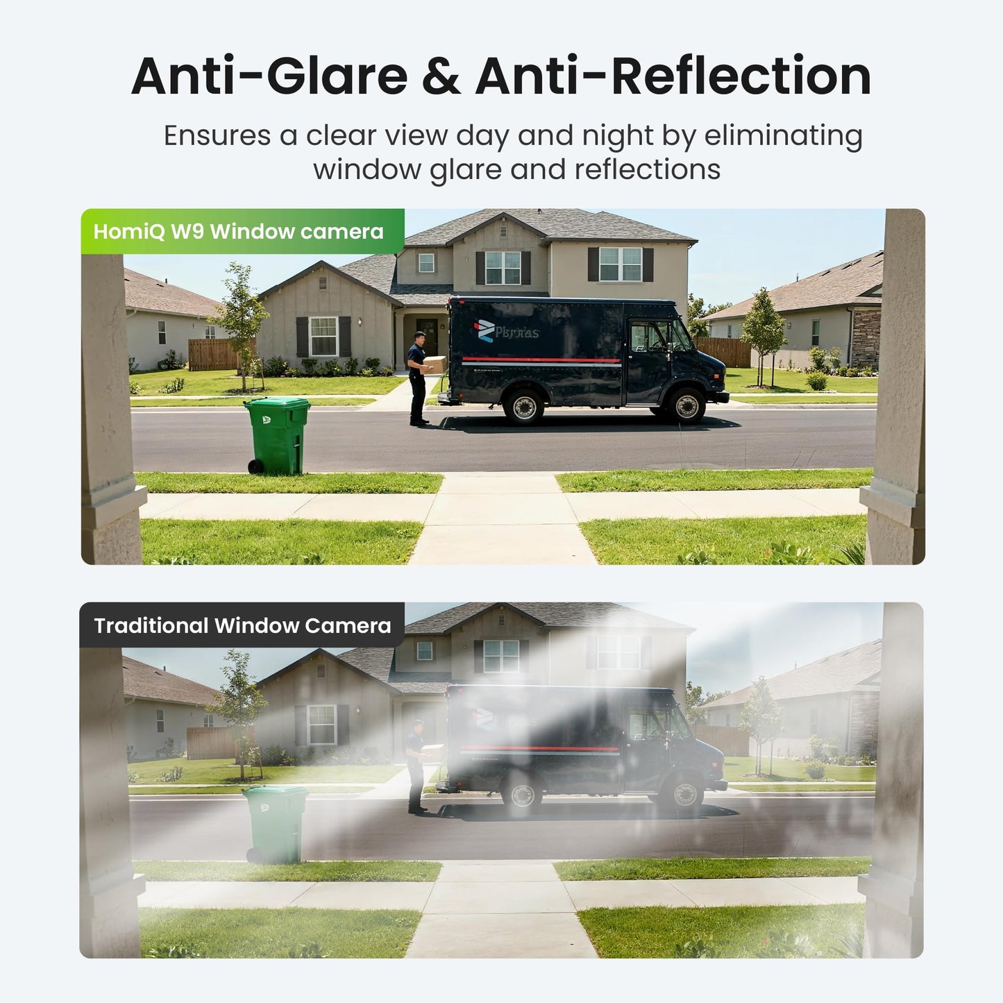 HOMIQ LIFE Window Security Camera 2K, Indoor WiFi Cameras 2.4GHz/5GHz, 2 Pack with Colorvue AI Color Night Vision, Person Detection with Auto-Focus