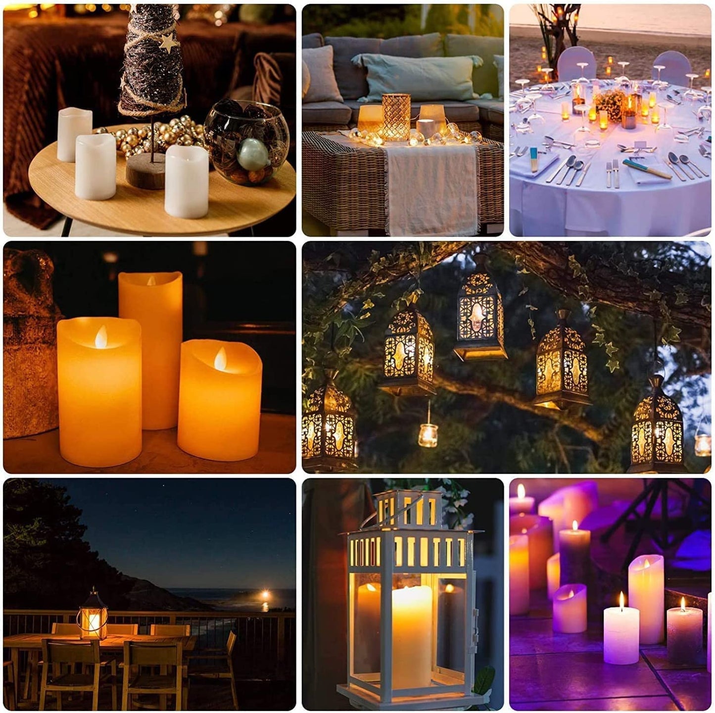 Aamdkcyu Flameless Candles with Remote & 2/4/6/8H Timers, Outdoor Indoor Waterproof Remote Candles Battery Operated, Electric Led Candles 12pcs