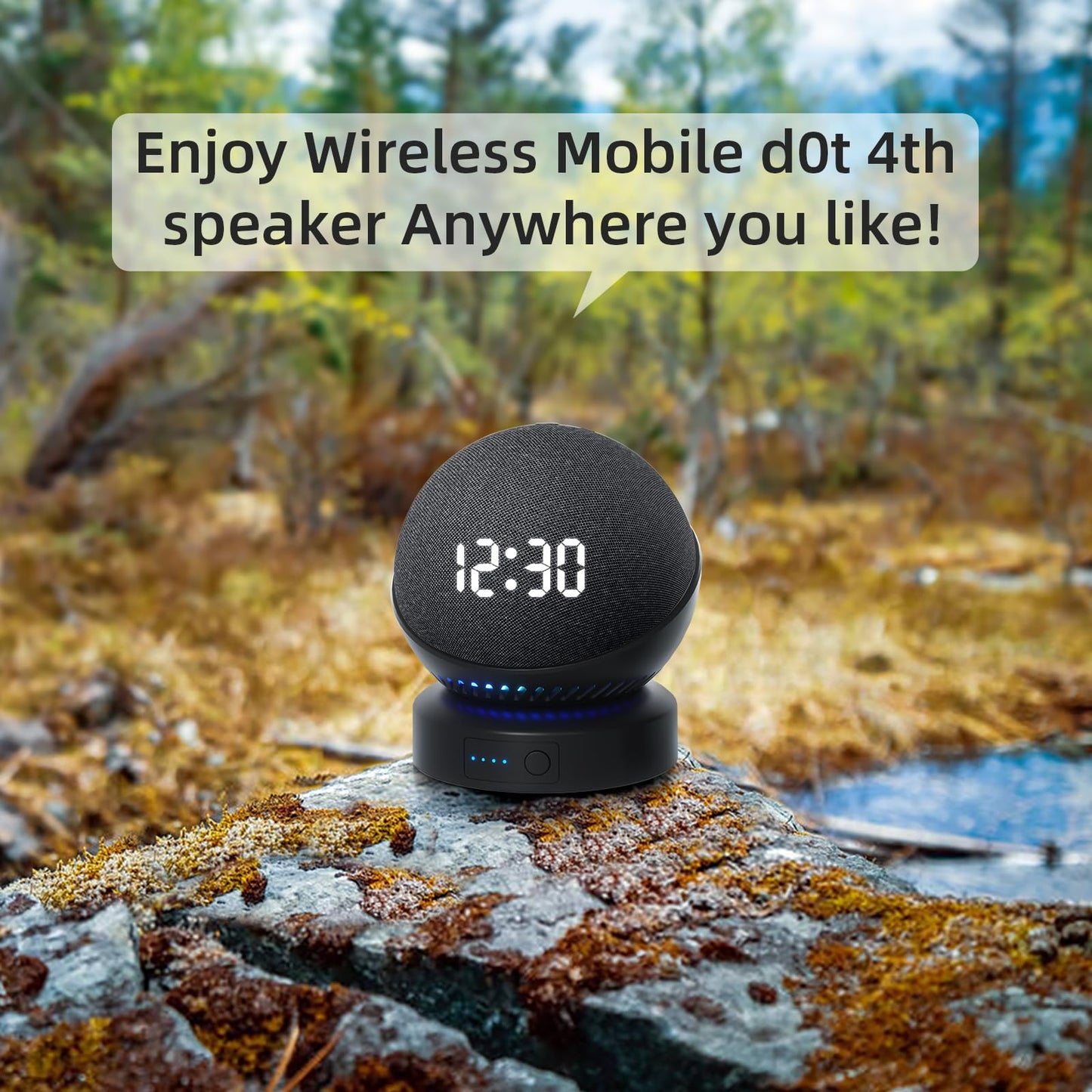 Battery Base for Do/t 4th & 5th Generation Portable Do/t 5TH Gen and Nest WiFi Battery Base Stand, Not Including The Speaker (Black)