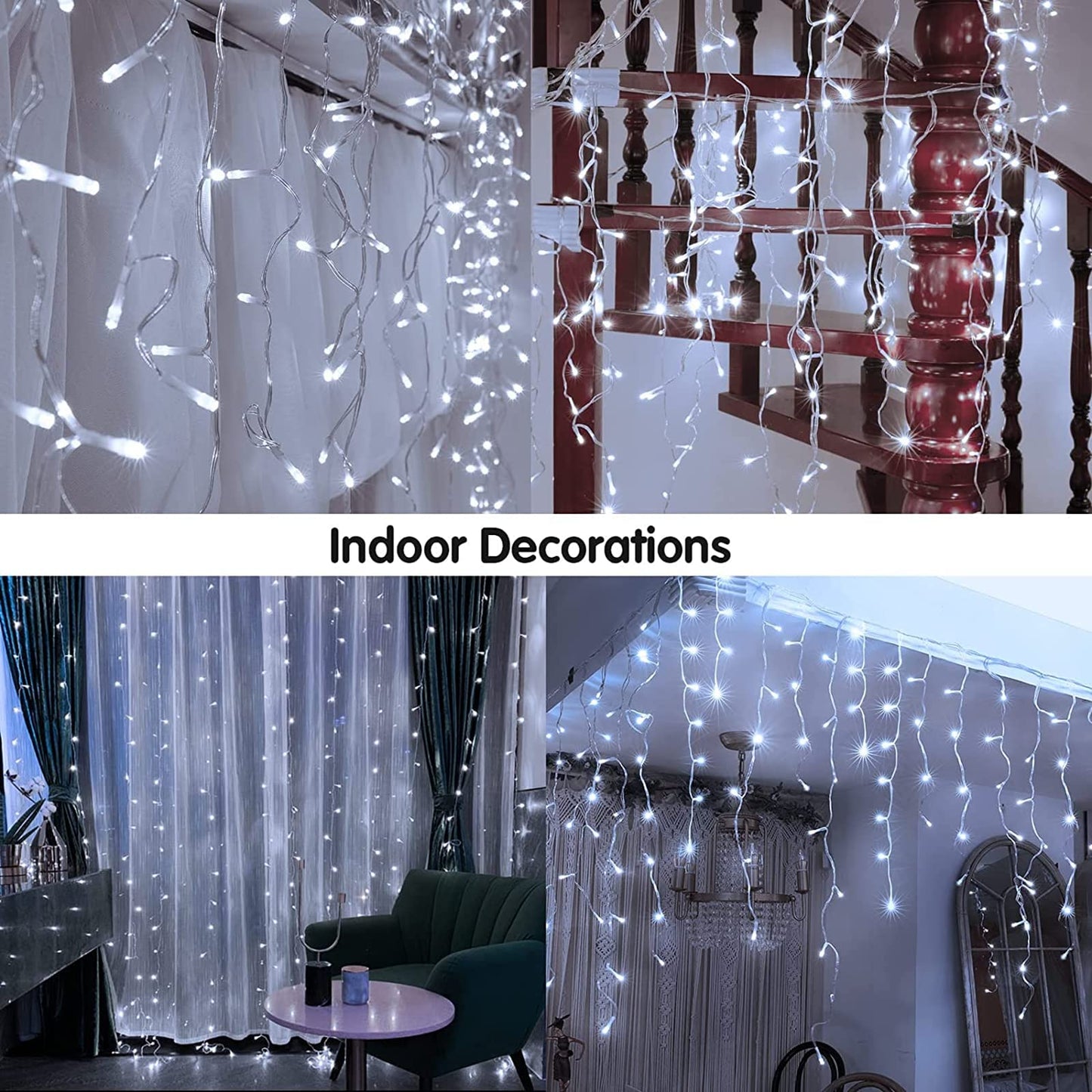 Led Christmas Lights Outdoor Christmas Decorations Hanging Light 400LED 8 Modes 75 Drops, Waterproof Outdoor Indoor Fairy Christmas Lights for Party