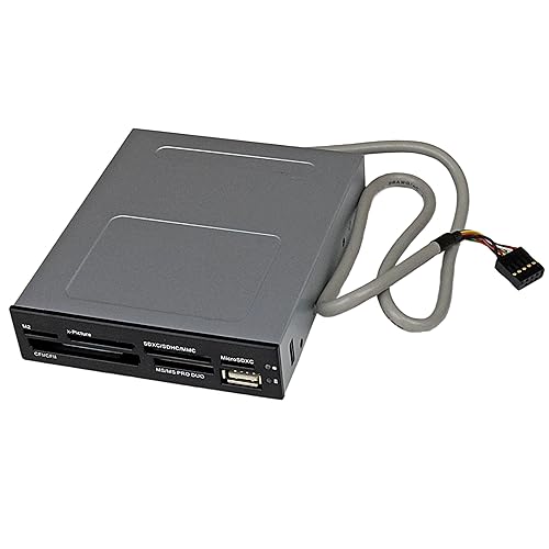 StarTech.com 3.5in Front Bay 22-in-1 USB 2.0 Internal Multi Media Memory Card Reader with Simultaneous Access - CF/SD/MMC/MS/xD - Black , TAA