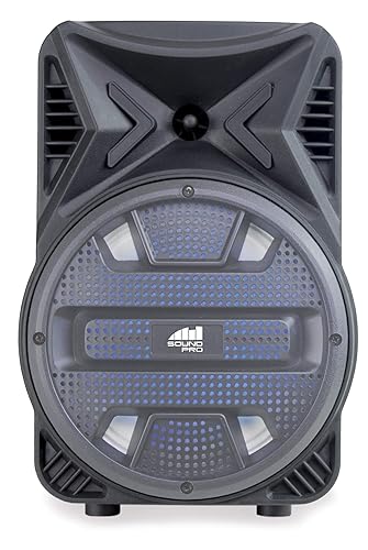 Naxa Electronics Portable Bluetooth Party Speaker with Disco Light, 8-inch, Gray