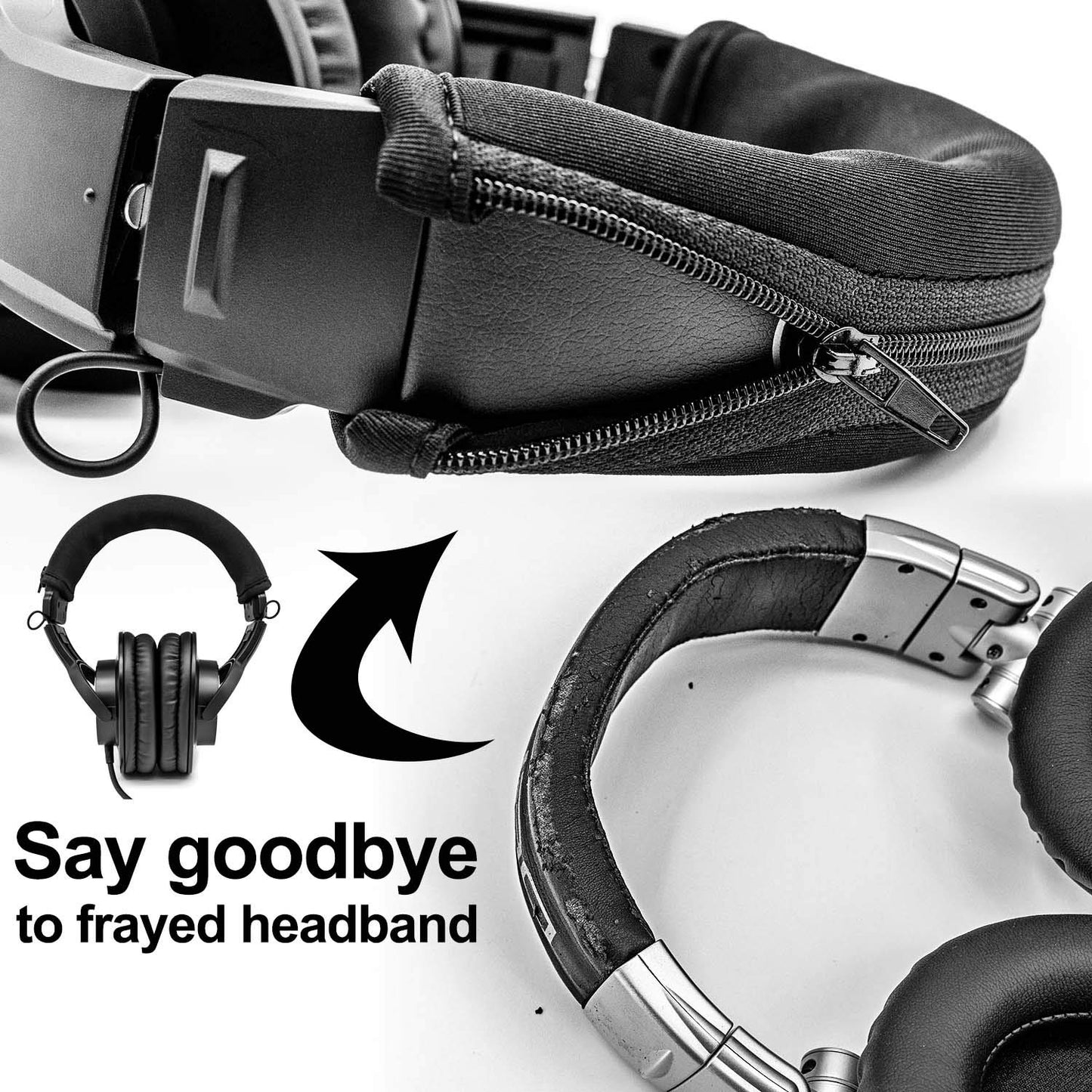 LTYIVABHTTW Replacement Headband Cover Compatible ATH M50X M50 M40X M40 M30X M20X Headphones (Black)