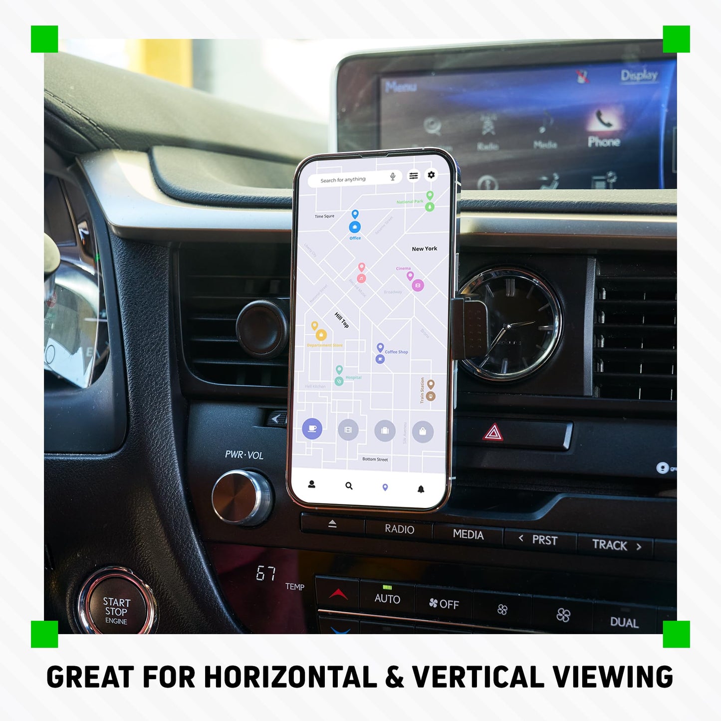 CHARGEWORX Car Vent Phone Mount, Universal Air Vent Holder with 360 Rotation, Hands Free Smartphone Mount Compatible with iPhone 17 Pro Max, Samsung
