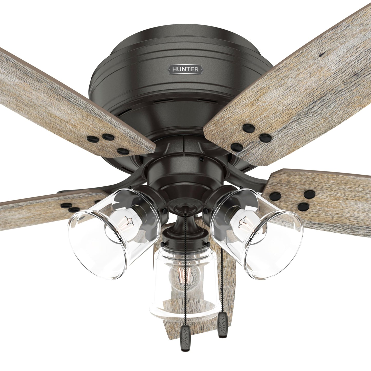 Hunter Fan 44 Inch Noble Bronze Indoor Ceiling fan with LED Light and Pull Chain for Bedroom, Living Room, Office, Basement, Kitchen, Dining Room