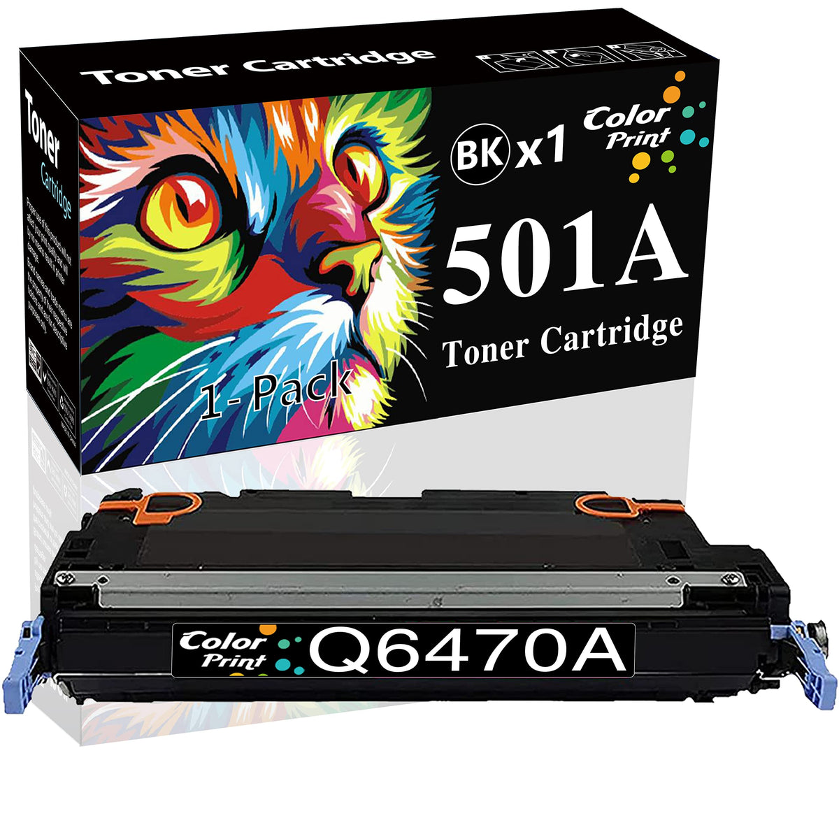 Color Print Compatible Q6470A Black Toner Cartridge Replacement for HP 501A Toner Q6470 6470A for CP3505 CP3505N CP3505X CP3505DN 3600N 3600DN 3800N