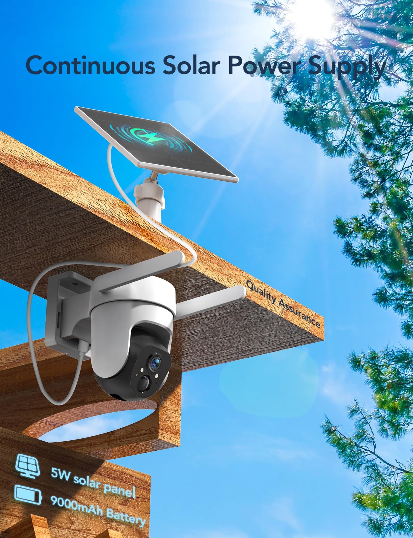 GNCC 4G LTE Cellular Security Camera Outdoor, No WiFi Needed Solar Security Camera with SIM Card, 2K Color Night Vision, 360° Pan Tilt, Motion