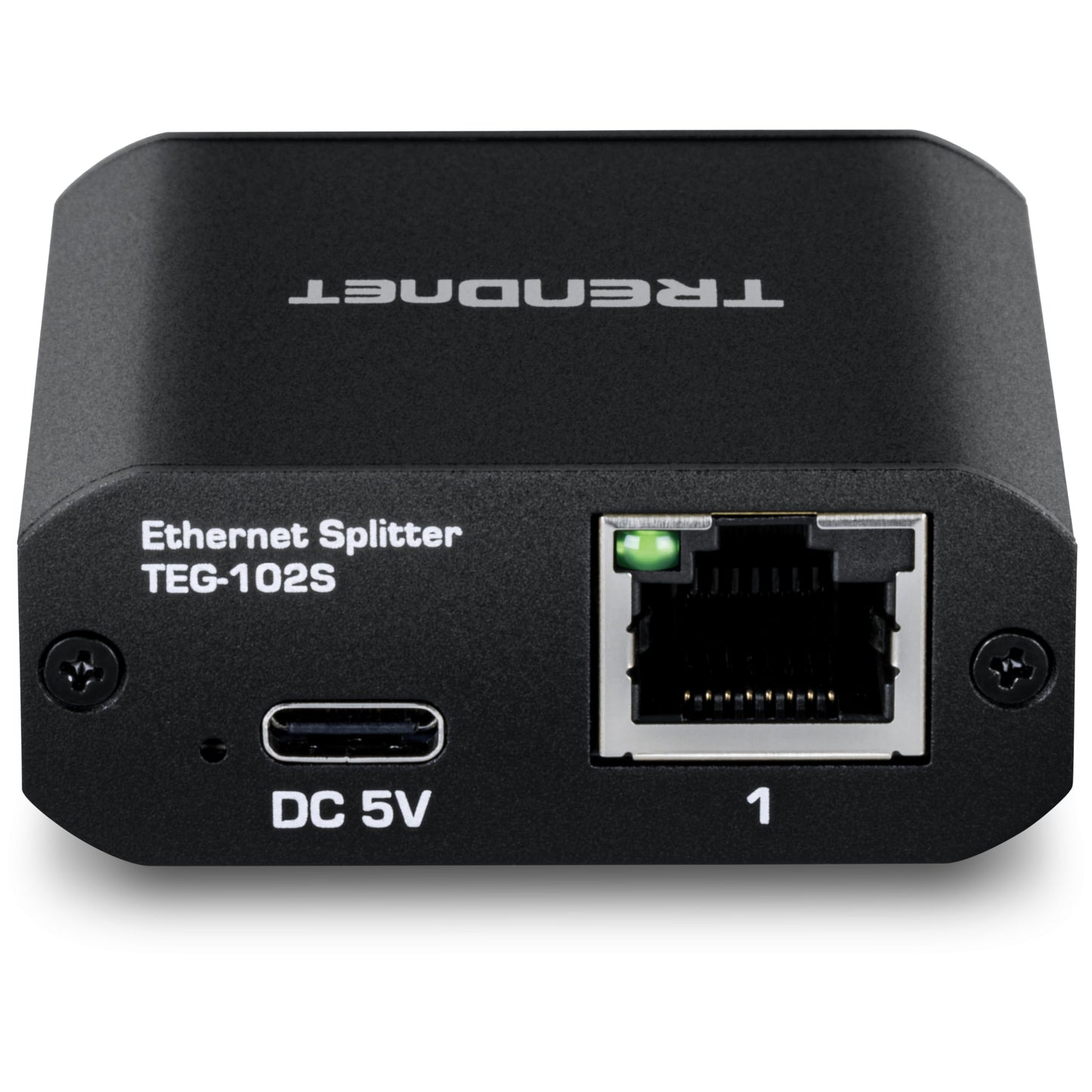 TRENDnet 2-Port Gigabit Splitter with USB Type C Power, TEG-102S, Splits One Network Connection Into Two, Ethernet Splitter, USB Type C Power Cable