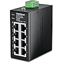 TRENDnet 8-Port Industrial Fast Ethernet DIN-Rail Mini Switch, TI-ELC80, 8 x 10/100Mbps Ports, IP50 Rated Housing, 1.6Gbps Switching Capacity