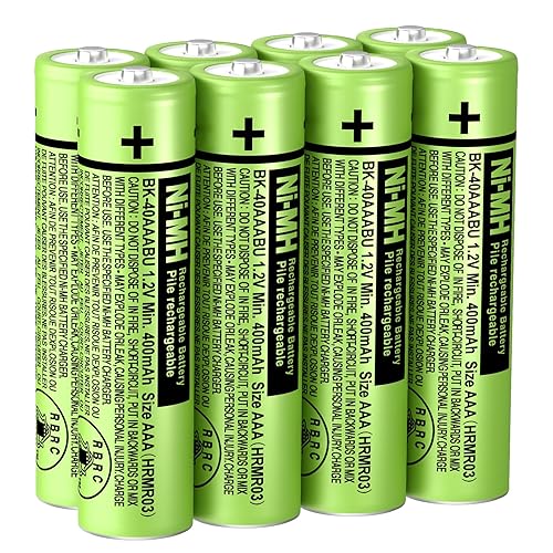 BENNTOP BK-40AAABU NI-MH AAA Rechargeable Battery 1.2V 400mah 8Pack AAA Batteries for Panasonic Cordless Phones, Remote Controls, Electronics