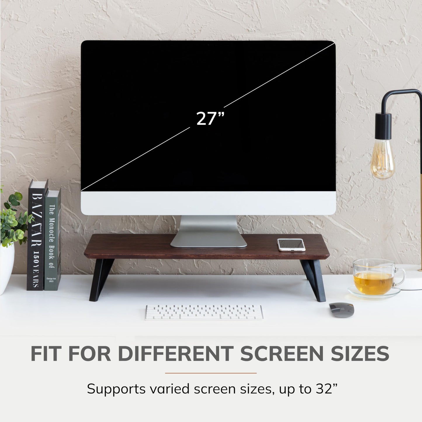Anji Mountain Monitor Stand - Desktop Organizer & Laptop Riser, Ergonomic Monitor Riser, Space-Saving Monitor Stand for Desk, Durable Construction