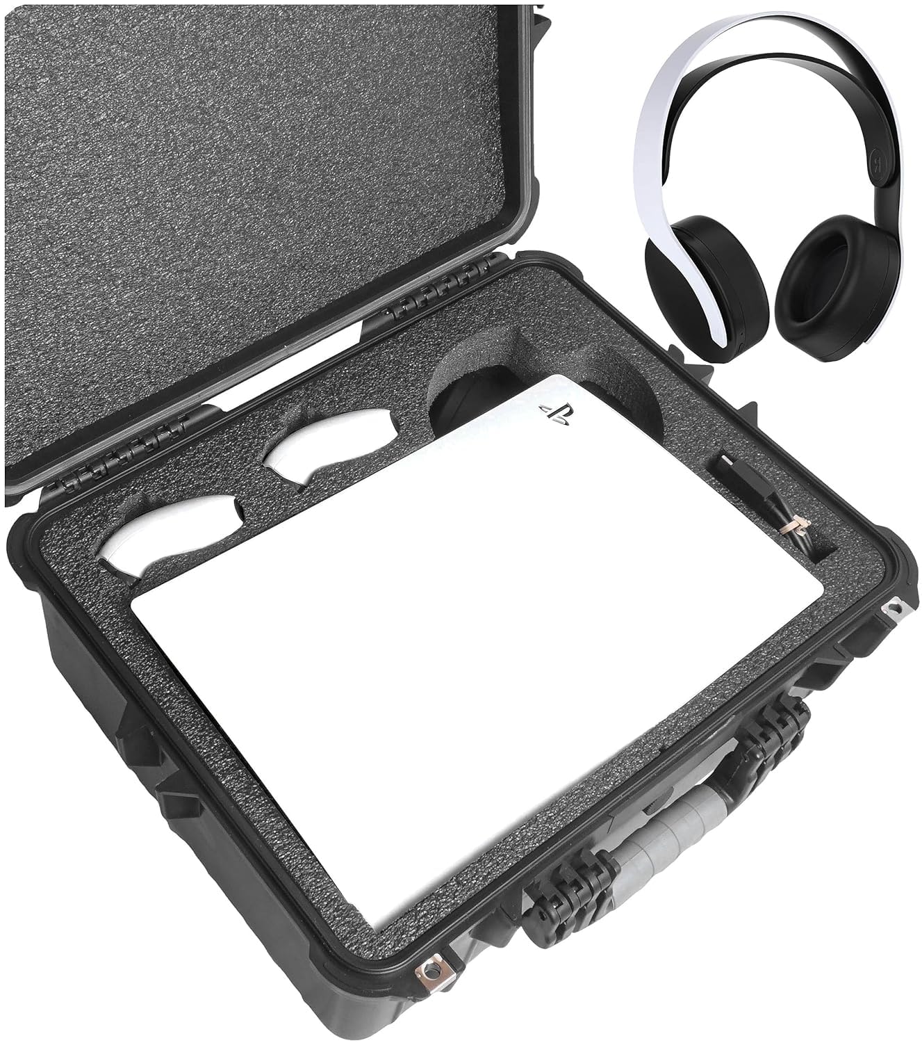 Case Club Carrying Case for PS5 (Gen 1 Disc or Digital) - Hard Shell Travel Case for Playstation 5 Console, Headset, Controllers, Games, PS5 Stand