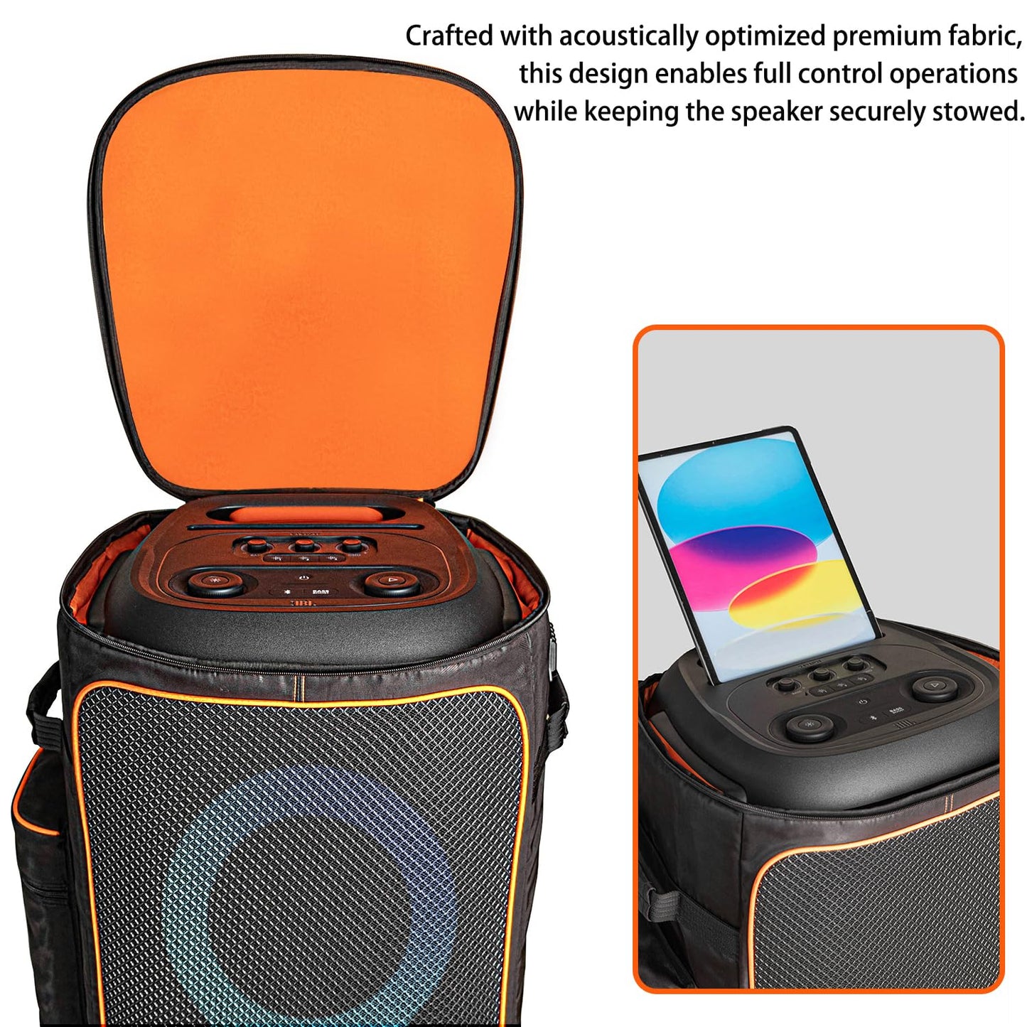 Jeachan Speaker Bag Rugged Speaker Bag Carry Case Compatible with JBL PartyBox 710, Portable Speaker Carry Bag