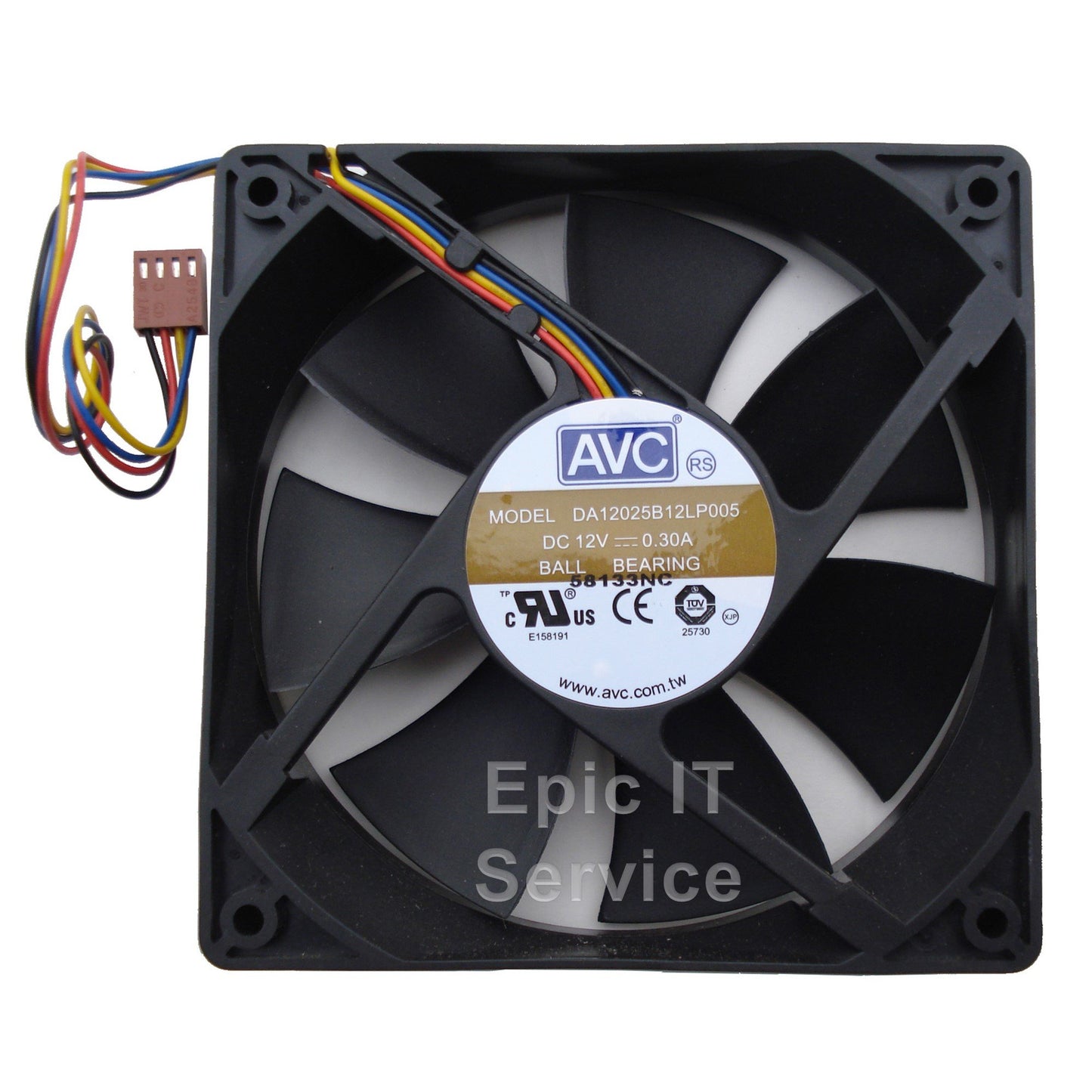 Epic IT Service - 120MM Ball Bearing Fan (120x120x25 mm, AVC DA12025B12LP005) - Fan only, no Screws