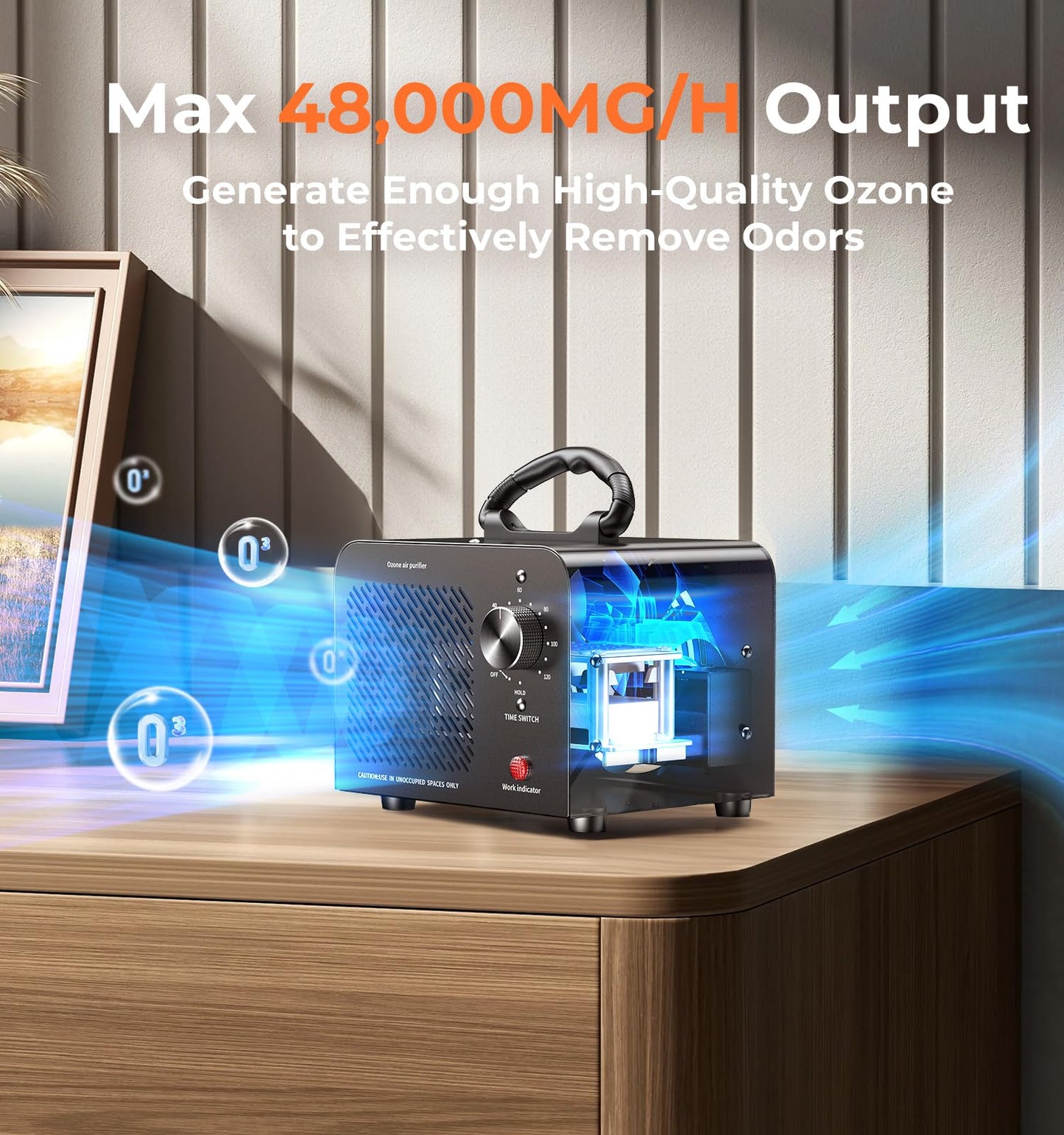 Hadlook Ozone Generator 48,000mg, Ozone Machine Odor Removal, O3 Ionizer