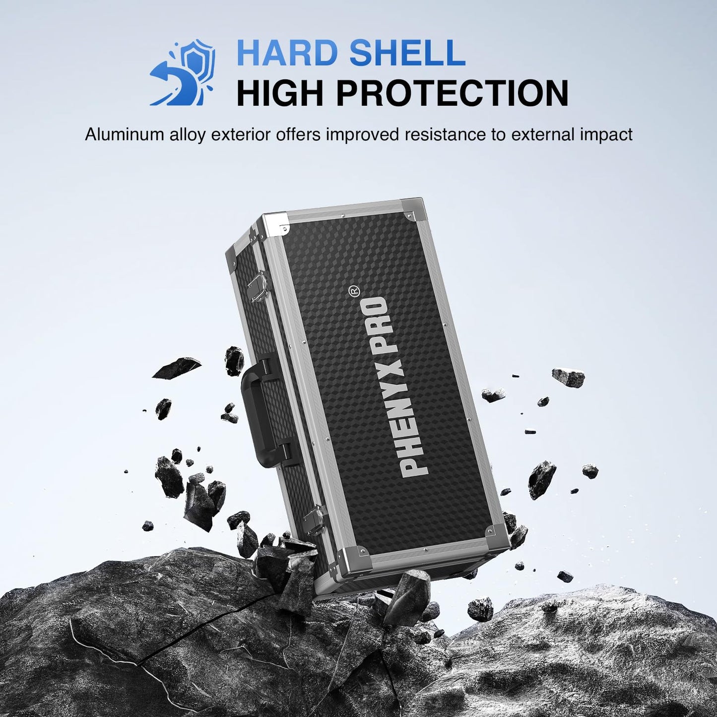 Phenyx Pro Aluminum Alloy Frame Carrying Case with Three-layer Pre-Diced Pick and Pluck Foam, Ideal 8-Channel Wireless Mic Systems Transportation