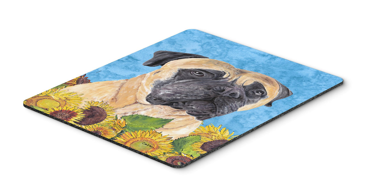 Caroline's Treasures SC9052MP Mastiff in Summer Flowers Mouse Pad, Hot Pad or Trivet for Home Office Gaming Working Computers Laptop Mouse