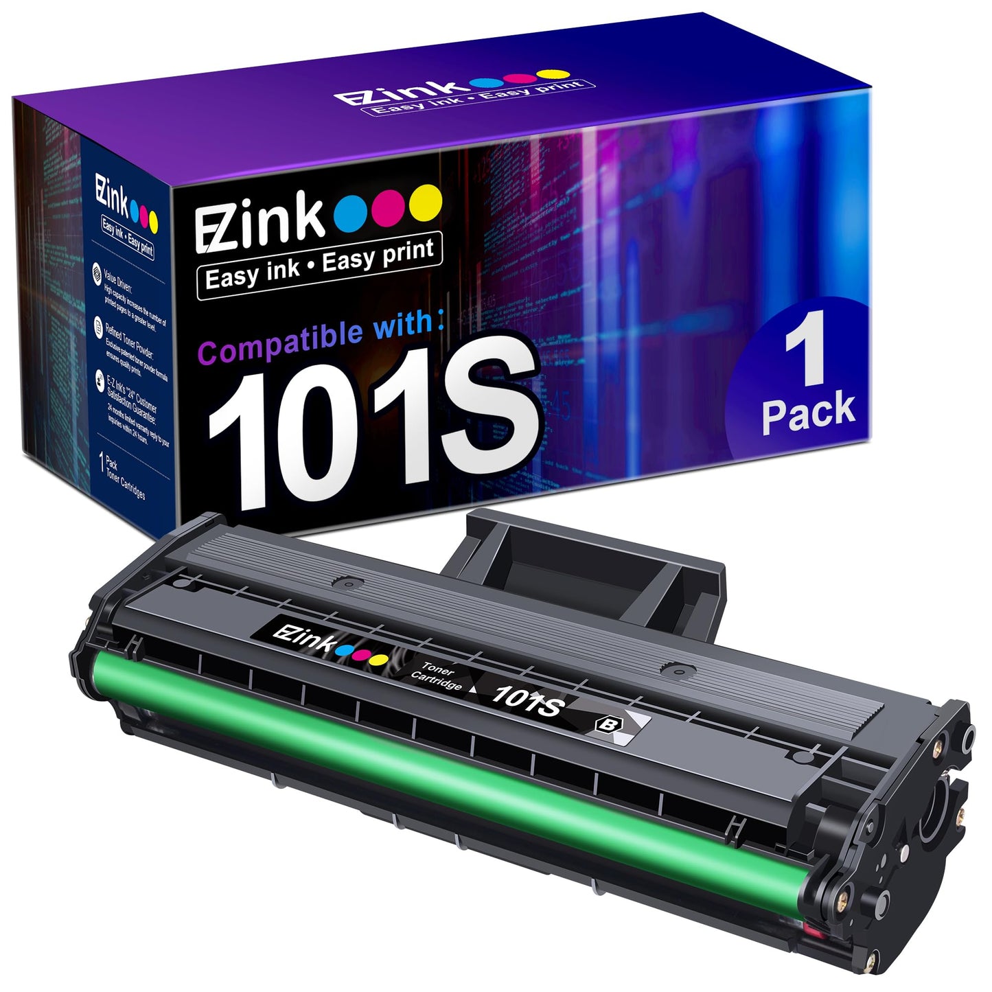 E-Z Ink Compatible Replacement for Samsung MLTD 101S Toner Cartridge 1Black