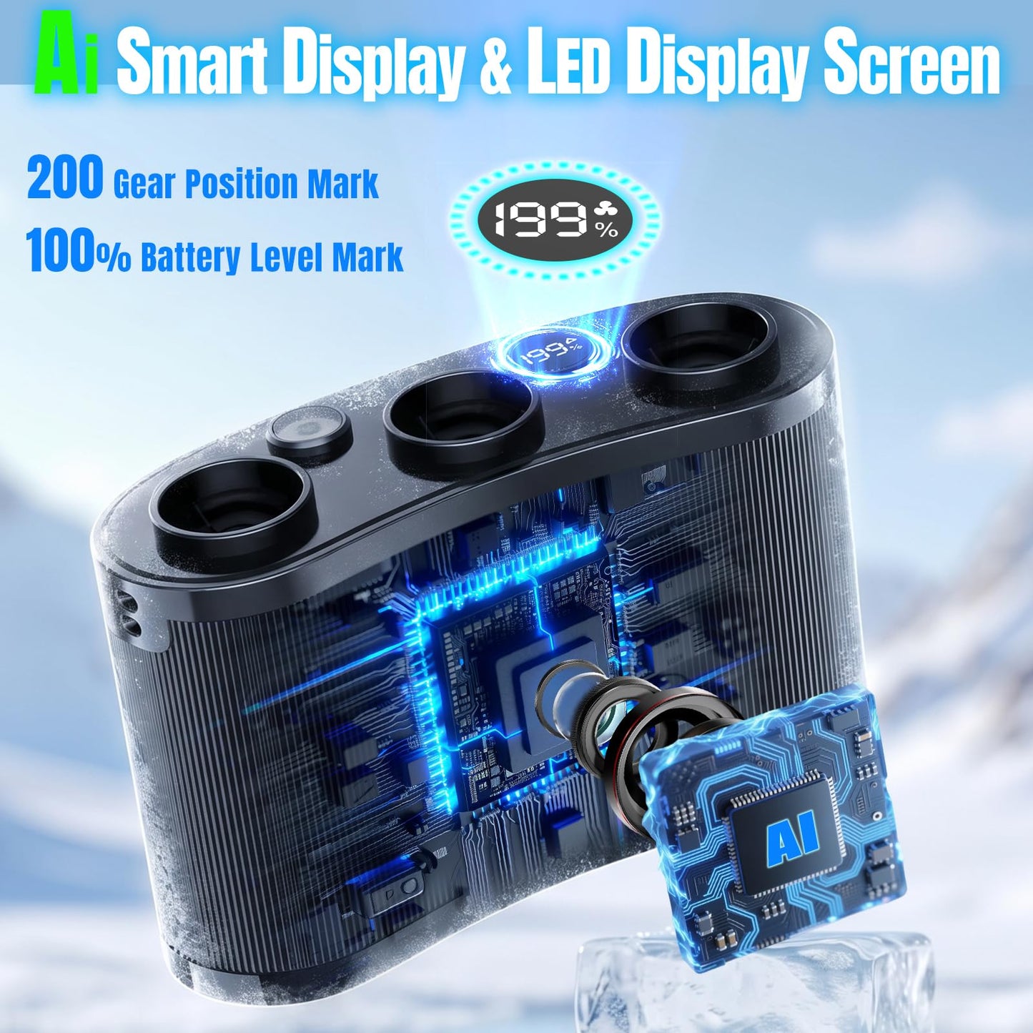 2026 Portable Waist Fan , 25000MAh Belt Fan , 199 Speeds waist fan clip on