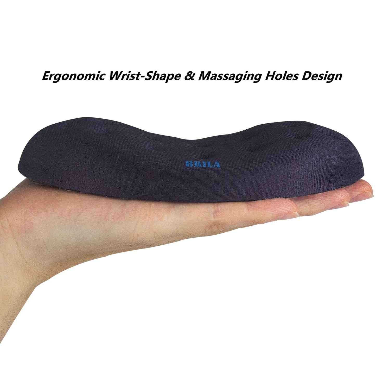 BRILA Upgraded Ergonomic Keyboard and Mouse Wrist Rest Support Cushion Pad Set - Comfy Soft Memory Foam Gel Padding & Non-Slip Palm/Hand/Wrist Pain