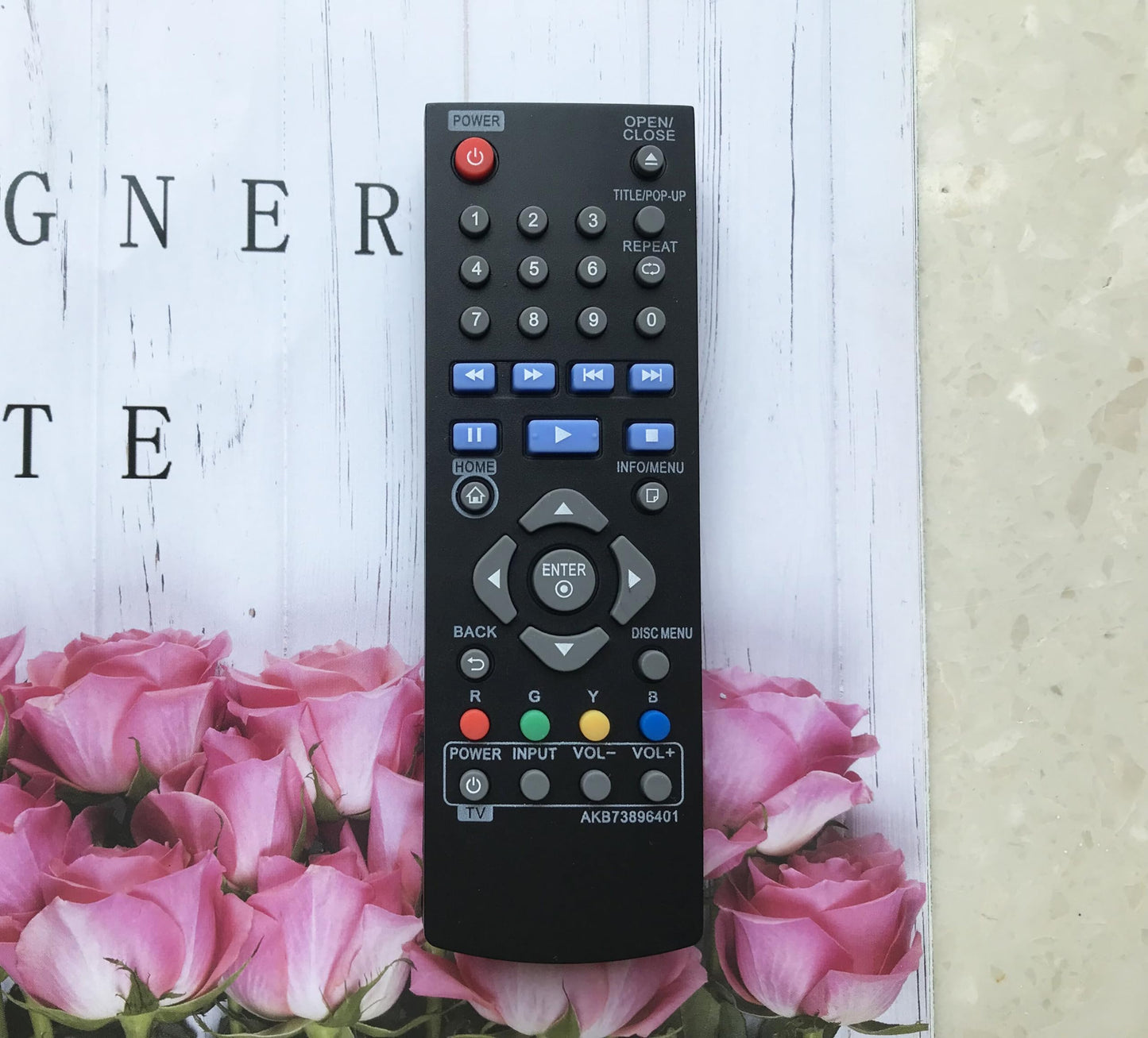 Replacement Remote Control AKB73896401 for LG BP550 BP155 BP135 BP145 BP175 BP255 BP300 BP335W BP340 BP350 BPM25 BPM35 UP870 UP875 Blu Ray DVD Player