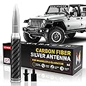 Anodized Silver Carbon Fiber 50 Cal Bullet Antenna for Jeep Wrangler JK JL & Gladiator JT (2007-2024), Rubicon Sahara Willys Mojave 4xe Accessories