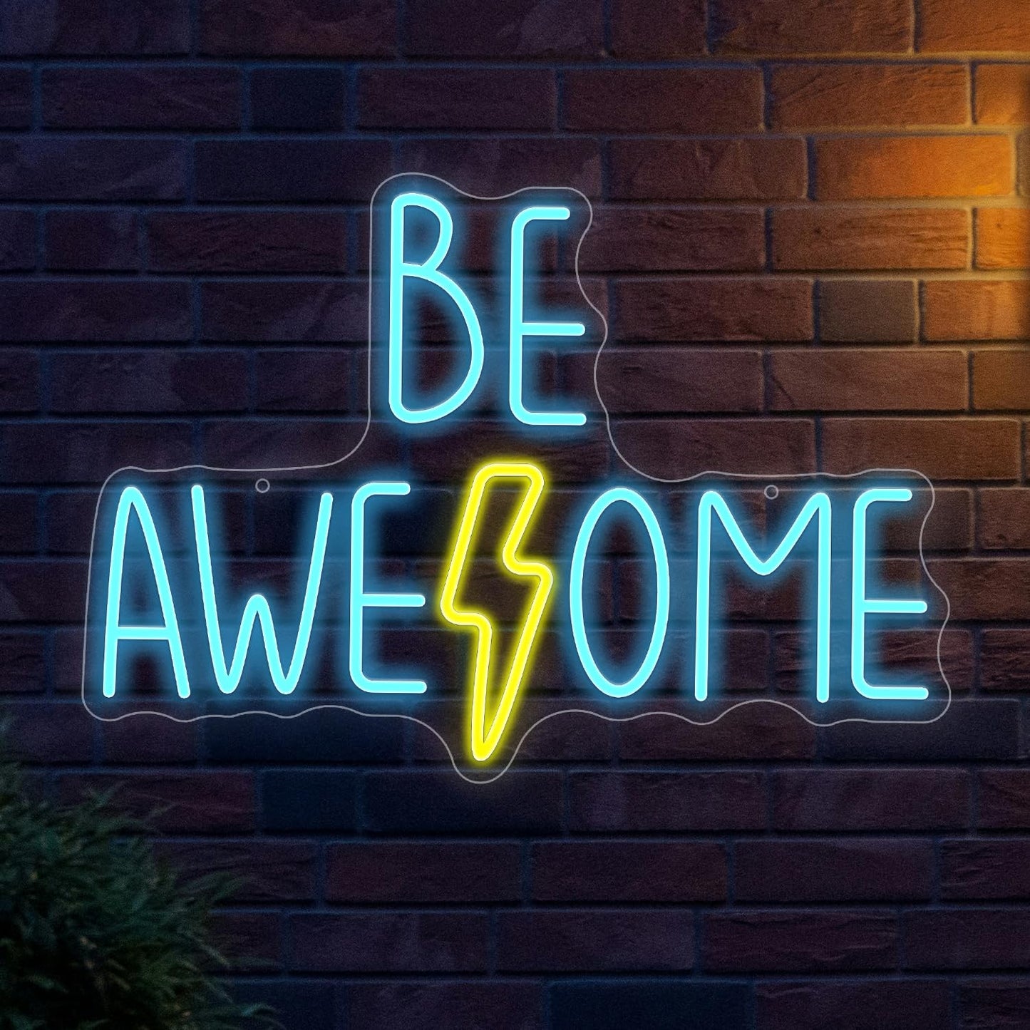 Be Awesome Neon Sign For Wall Decor Dimmable Words Led Light Up Sign Usb Powered Led Letters Neon Light For Classroom Bedroom Library Study Room