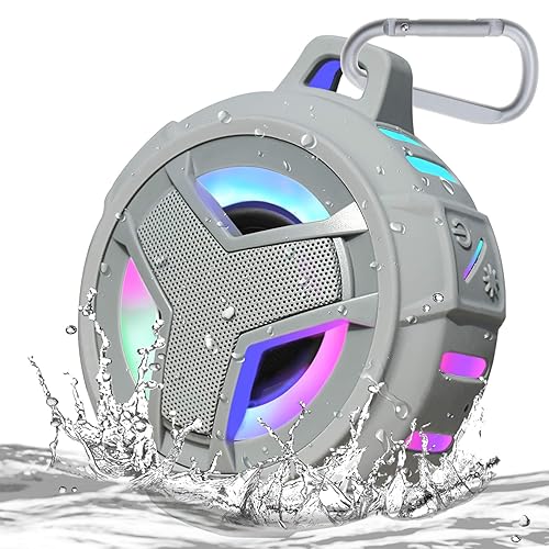 EBODA Shower Bluetooth Speaker, IPX7 Waterproof Portable Floating Speakers with Loud HD Sound, True Wireless Stereo Speaker with LED Light, 24H Play
