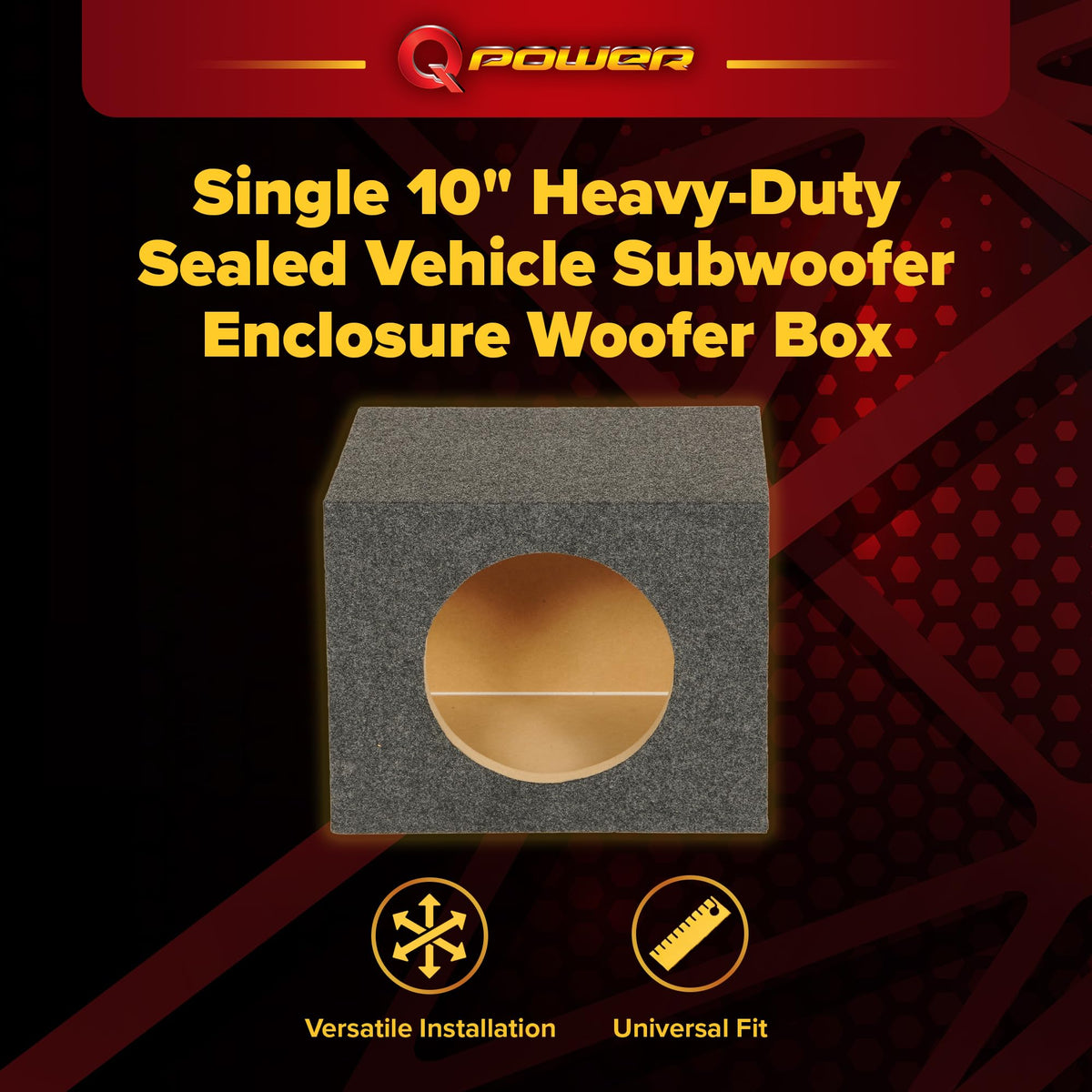 Q Power HD110 Single Sealed Heavy-Duty Subwoofer Box