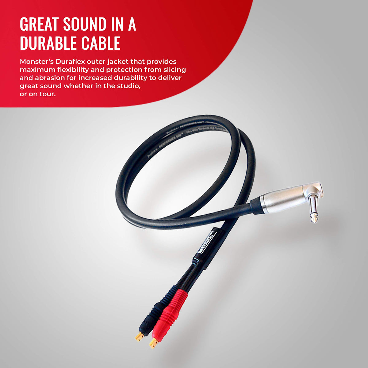 Monster Prolink Performer 600 Combo Amp Speaker Cable: 12 ft, Combo Amp 1/4" to Faston Speaker Cable