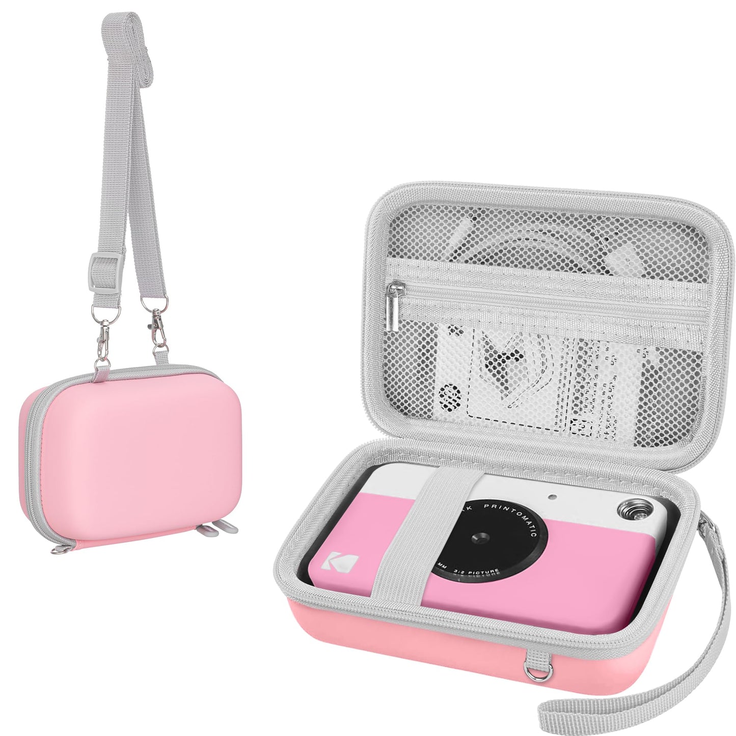 Leayjeen Hard Travel Case for Kodak Printomatic/Step/Smile Instant Camera,Portable EVA Storage Bag with Shoulder Strap&Mesh Pocket,Shockproof