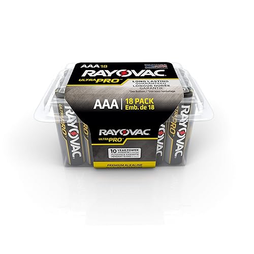 Rayovac Batteries ALAAA-18PPJ UltraPro Industrial Alkaline Battery, AAA Size, Standard, Black (Pack of 18)