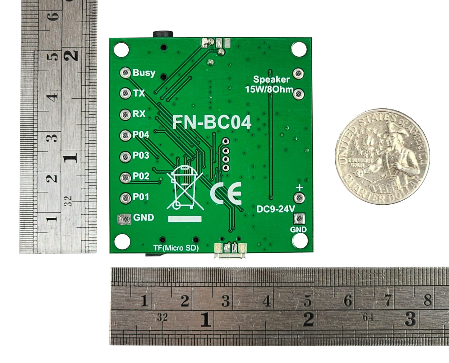 4 Buttons Triggered MP3 Player Board with 15W Amplifier and Solder Pads
