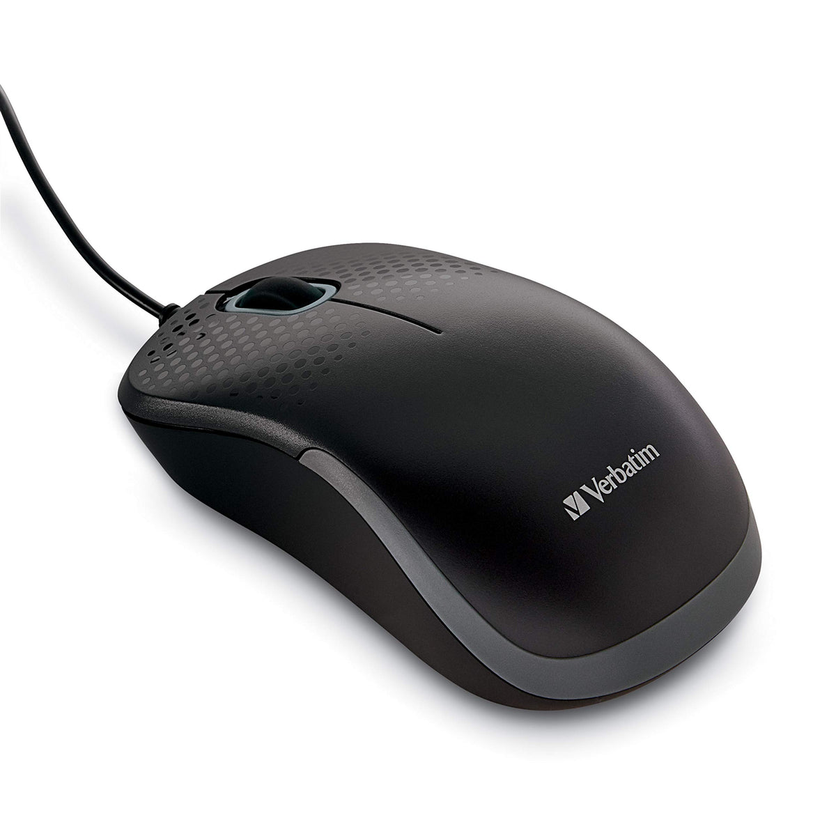 Verbatim Silent Corded Optical Mouse, USB, Precision Scroll Wheel, Black