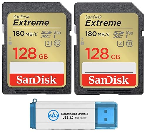 SanDisk 128GB Extreme SD Card (2 Pack) SDXC Memory Cards Compatible Browning Defender Pro Series Trail Cameras (SDSDXVA-128G-GNCIN) Bundle with (1)