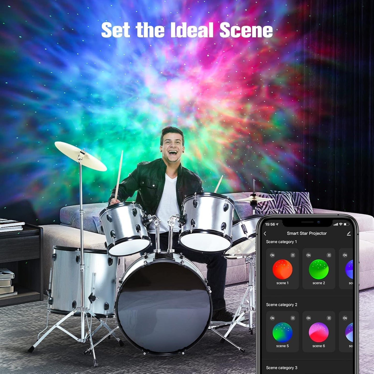 Galaxy Projector,Star Projector Galaxy Light,Northern Lights Projector,Aurora Starlight Projector,Rotatable Nebula Lamp,Smart APP&Voice Control,24H