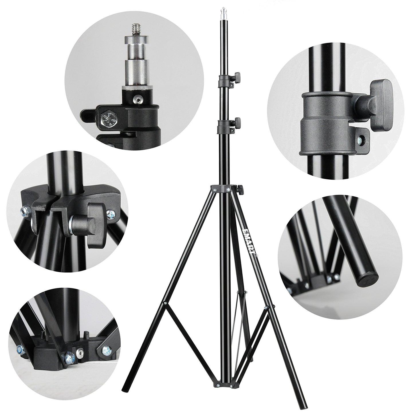EMART 8.5 Ft Light Stand for Photography, 2 Pack Portable Photo Video Lighting Tripod for Speedlight, Flash, Softbox, Strobe, Camera, Selfie