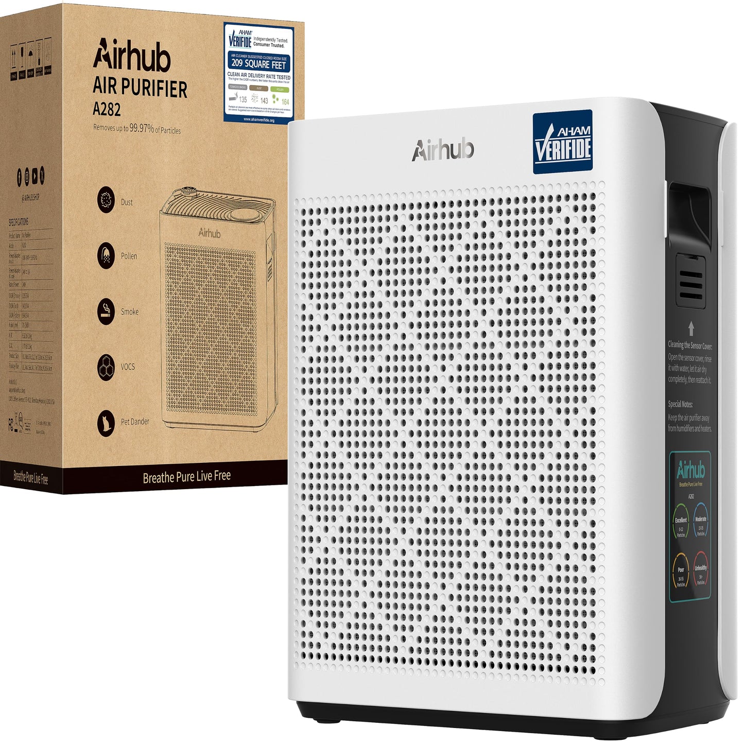 Air Purifiers for Home Bedroom Large Room Up to 1092 Ft² 1Hr AHAM Verified