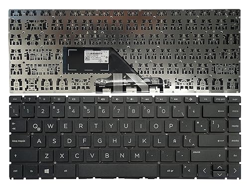 Laptop Replacement Keyboard Compatible for HP 14-CF 14-DK 14S-DK 14Z-DK 14S-CF 14S-CR L58502-161 9Z.NF2SQ.J1E Latin Layout Black No Backlit