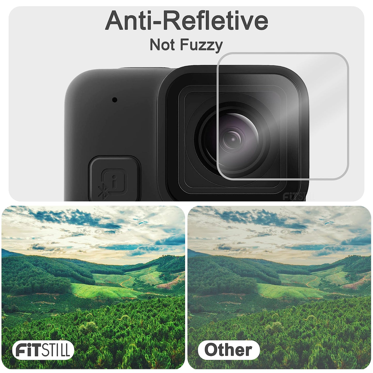 FitStill Windslayer Cover and Lens Screen Protector for Go Pro Hero 11 Black Mini,Noise Reduction Cover+Screen Protector (3 Pack) + Lens Cap (2