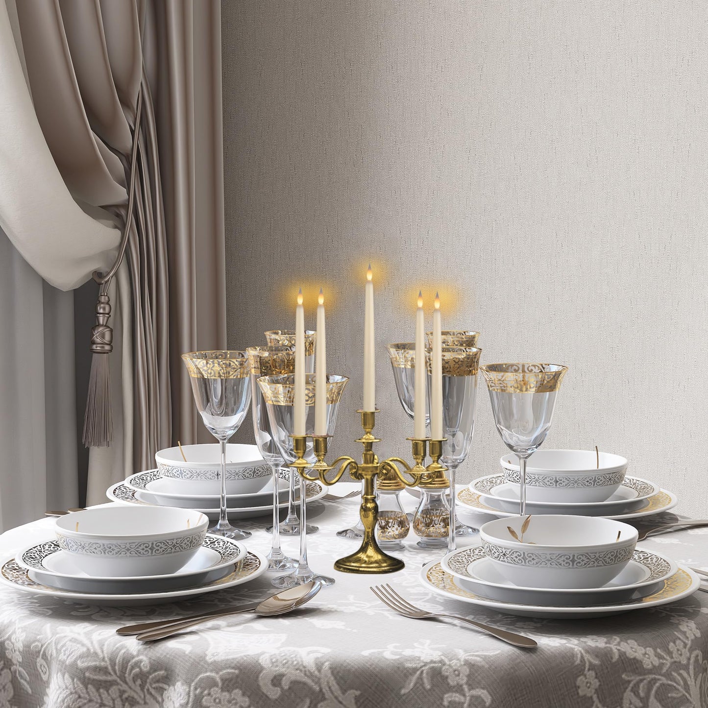 West Ivory 12 Pack, 11" LED Flameless Ivory Taper Flickering Candles Lights, Clickable On/Off Button, Battery Operated Candlesticks for Holiday